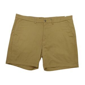 NWT Men's St. John's Bay Temp Flex Stretch Flat Front Shorts Size 44 Brown khaki